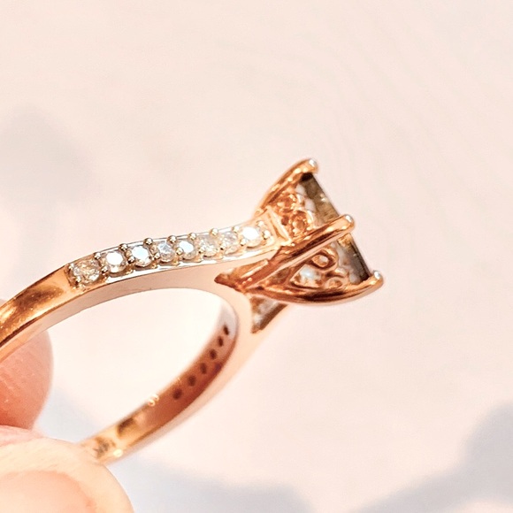 Just SOLD ❤️❤️❤️Natural Diamonds 14K Rose Gold. Rare. Custom Made - Picture 4 of 6